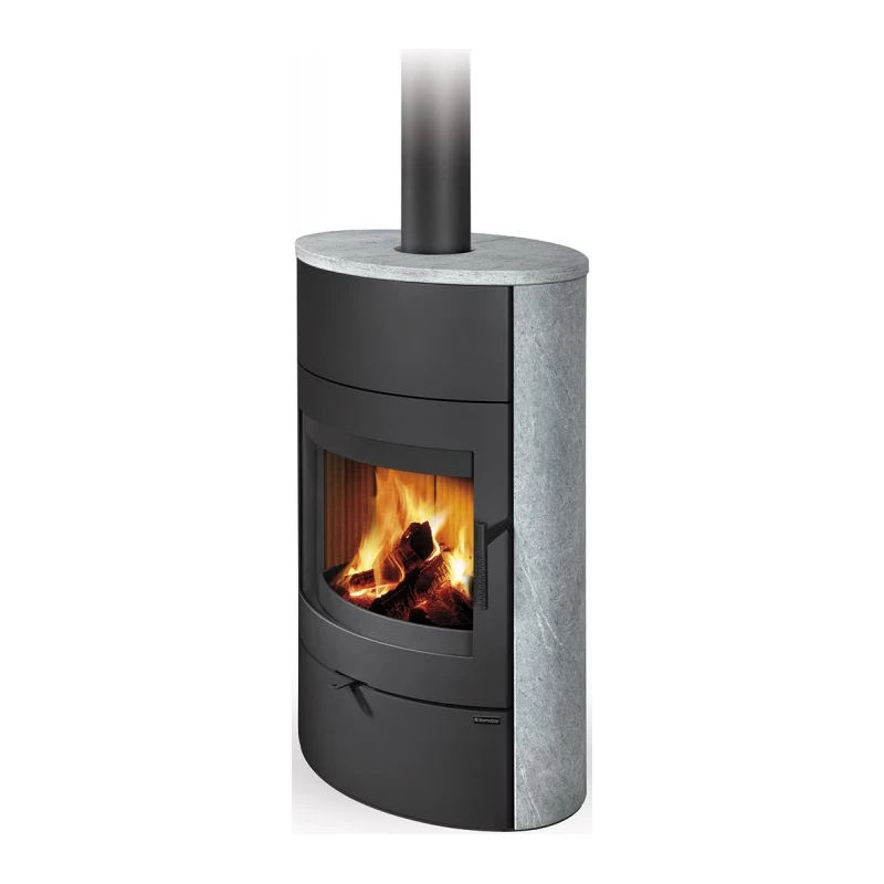 Plieninė krosnelė Romotop Burgos 02, muilo akmens apdaila, 10 kW