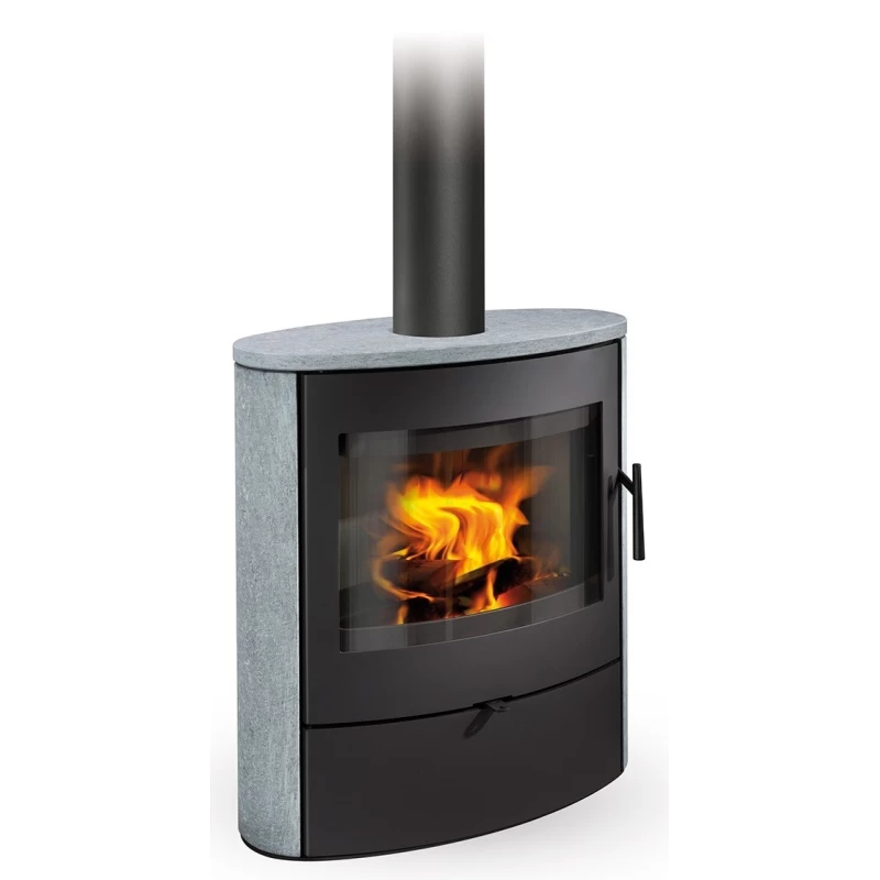 Plieninė krosnelė Romotop Navia 02, muilo akmens apdaila, 8kW