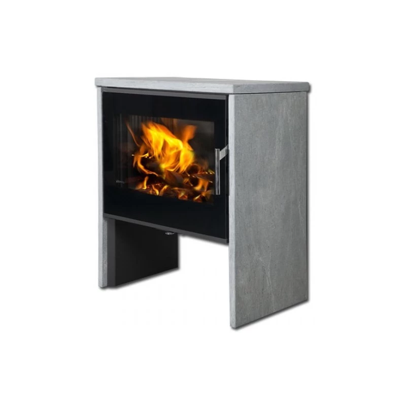 Plieninė krosnelė Romotop Riano N, juodos spalvos, 8kW