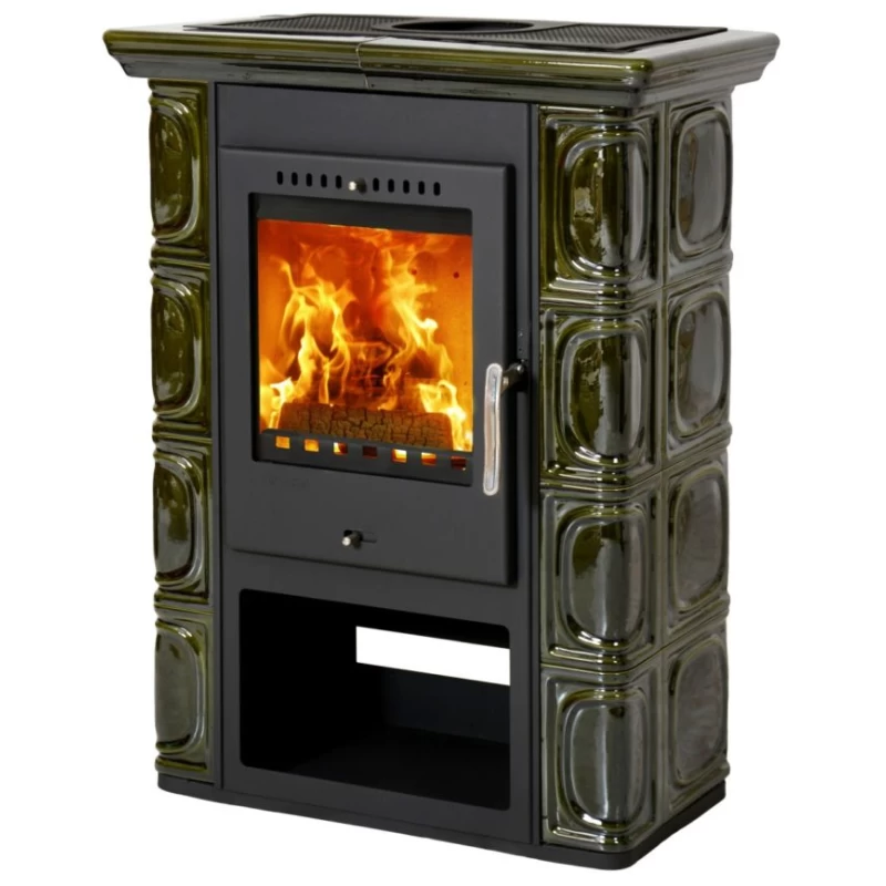 Plieninė krosnelė Thorma Borgholm, žalia, 3.5 - 10.5 kW