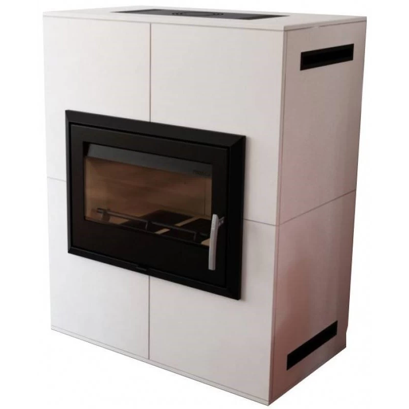 Plieninė krosnelė Thorma Lago, juoda, su balta apdaila