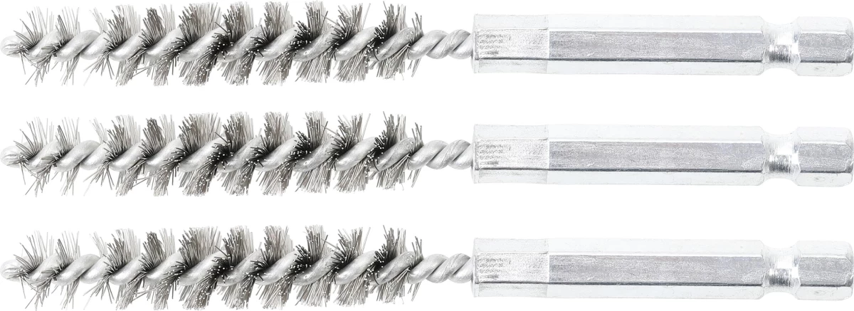 Plieniniai šepečiai vamzdeliams | 10 mm | 6,3 mm (1/4) | 3 vnt. (3078-10-S)
