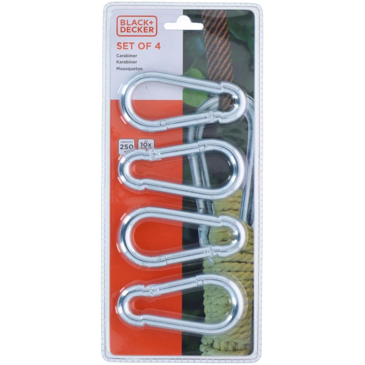 Plieninis Karabinas, 4 Vnt., „black + Decker“