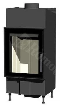 Plieninis židinio ugniakuras Romotop KV HEAT H2Q01, malkinis, 9 kW, 70 m²