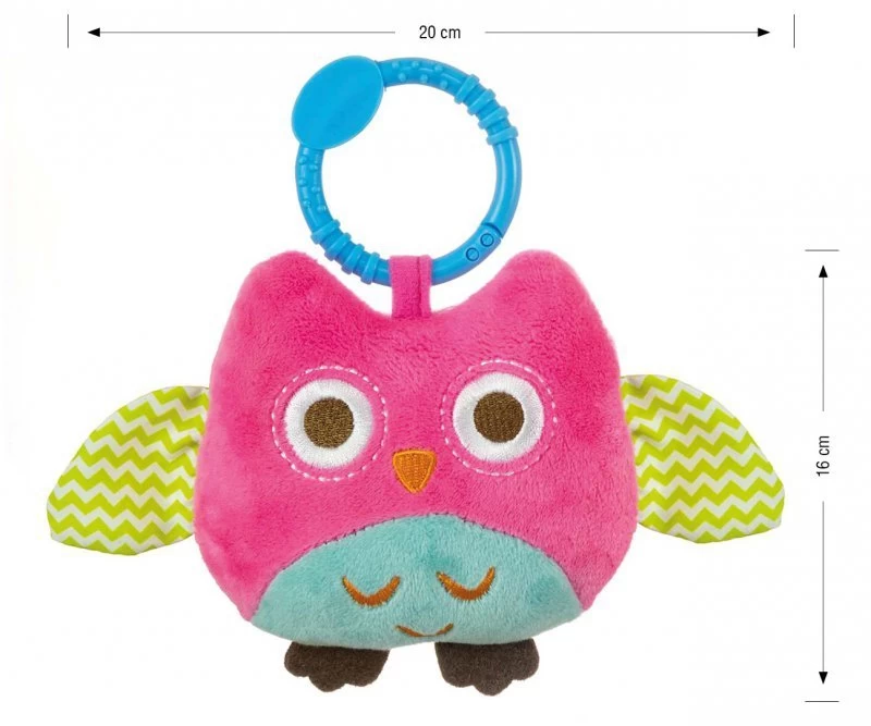 Pliušinis Pakabukas Su Pelėda - Happy Owl - 2552 Pink