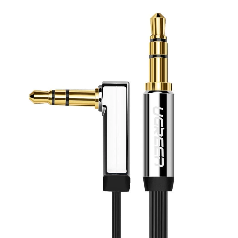 Plokščias Garso Kabelis Aux 3,5 Mm Mini Lizdas 2 M Sidabro Spalvos