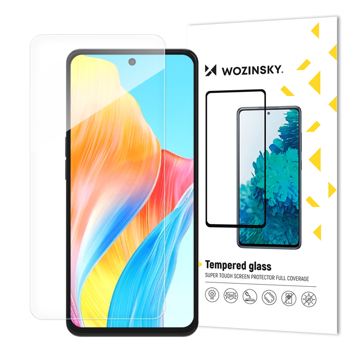 Plokščiojo Ekrano Grūdintas Stiklas Su Rėmeliu, Skirtas Oppo A98 5g, Juodas