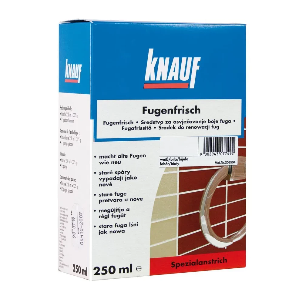 Plytelių siūlių spalvos atnaujinimo priemonė KNAUF Fugenfrisch Weiss, 250ml