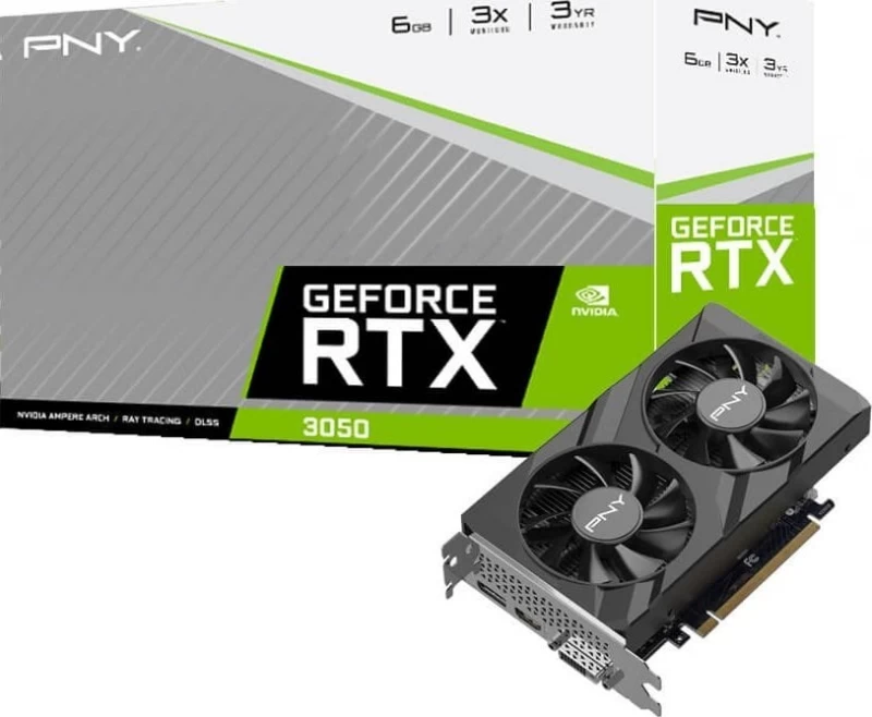 Pny Geforce Rtx 3050 Verto Dual Fan 6gb Gddr6 Vaizdo Plokštė (vcg30506dfxpb1)
