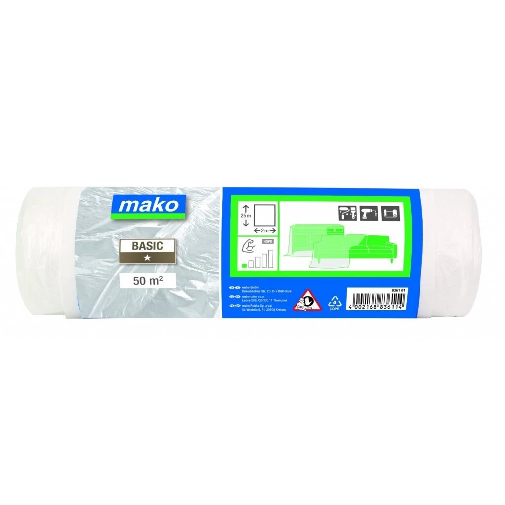 Polietileninė uždanga MAKO DPE 0.007mm 836101, 2x25 m