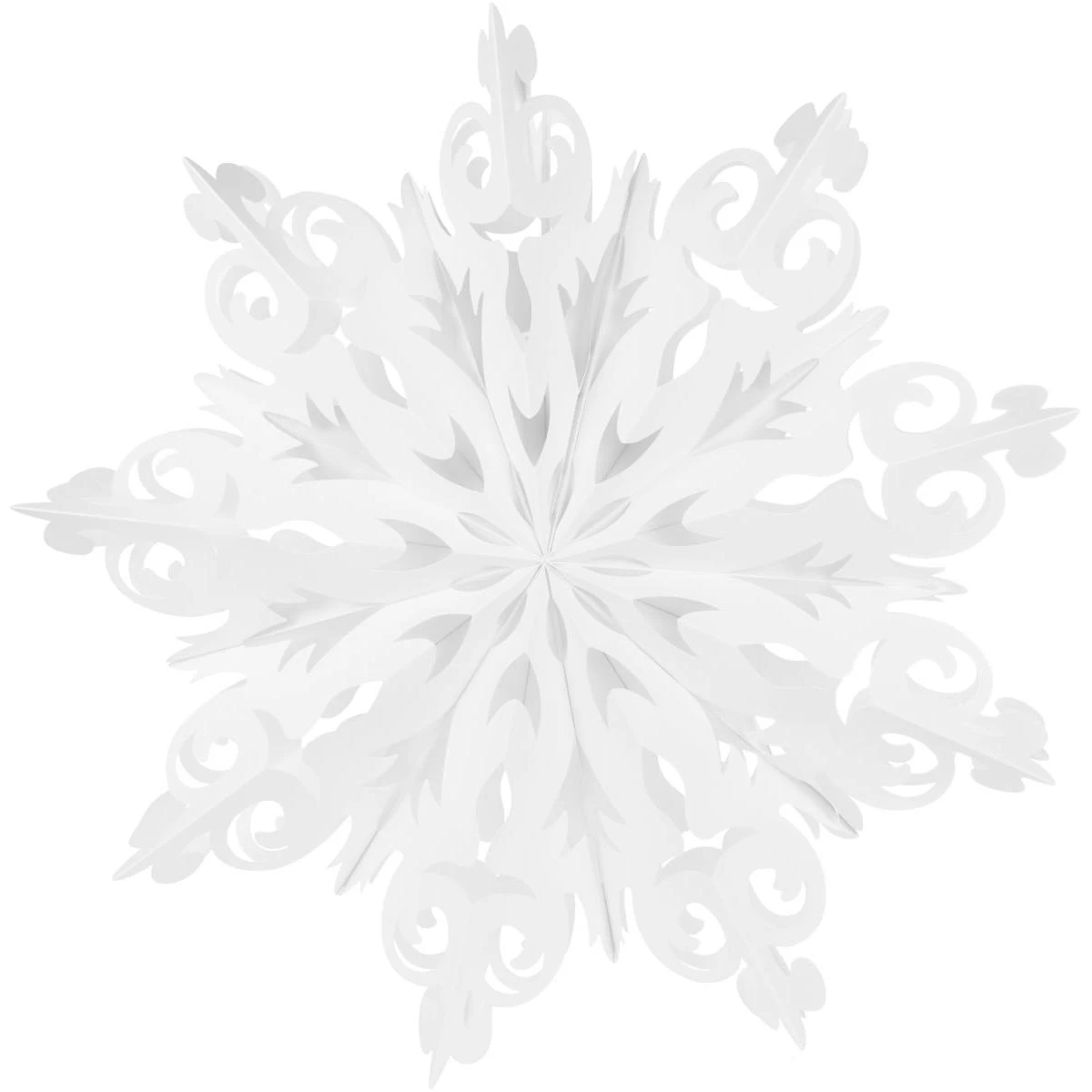 Popierinė Dekoracija - Snaigė 64 Cm Balta