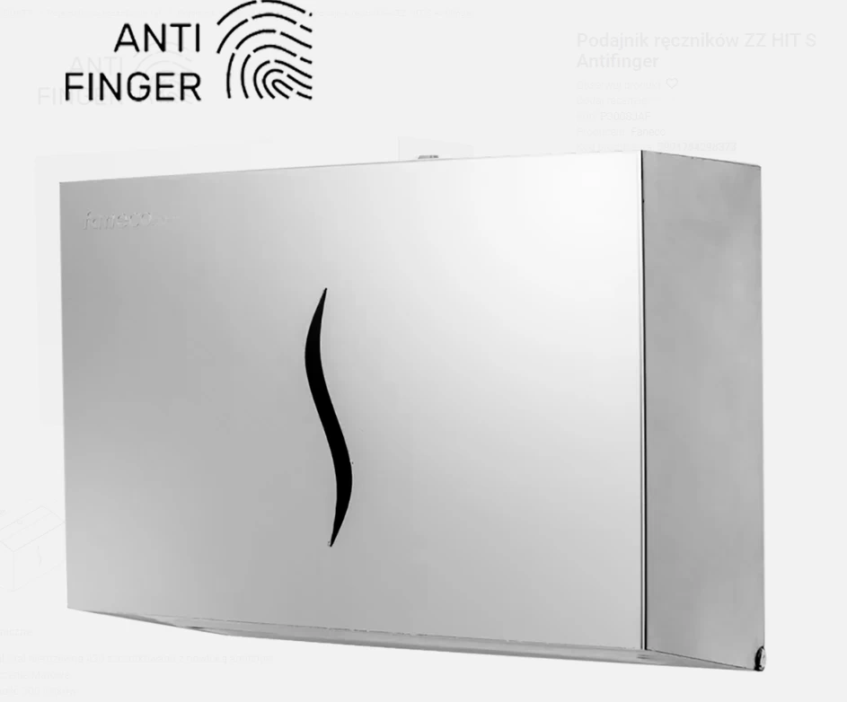 Popierinių rankšluosčių lapeliais laikiklis Faneco HIT Antifinger, P300SJAF
