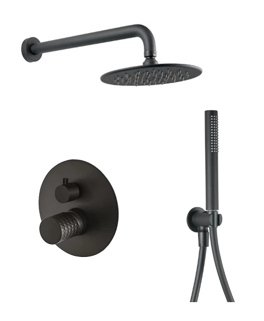 Potinkinė dušo sistema Fiore Xenon Charme, juoda matinė 441NNNN7575/30NN8786/30NN8630