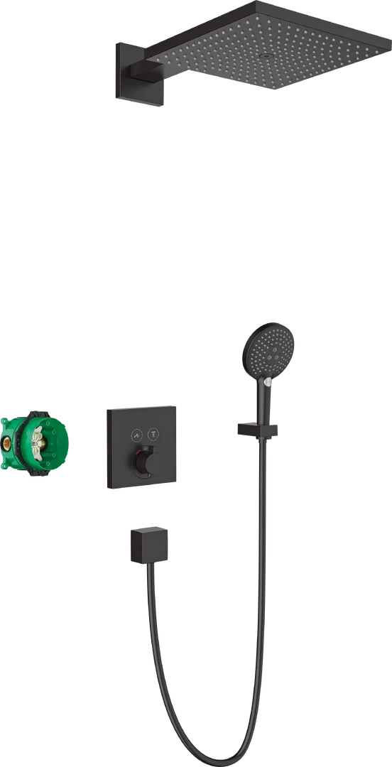 Potinkinis dušo komplektas Hansgrohe Raindance E, mat. juoda 27951000