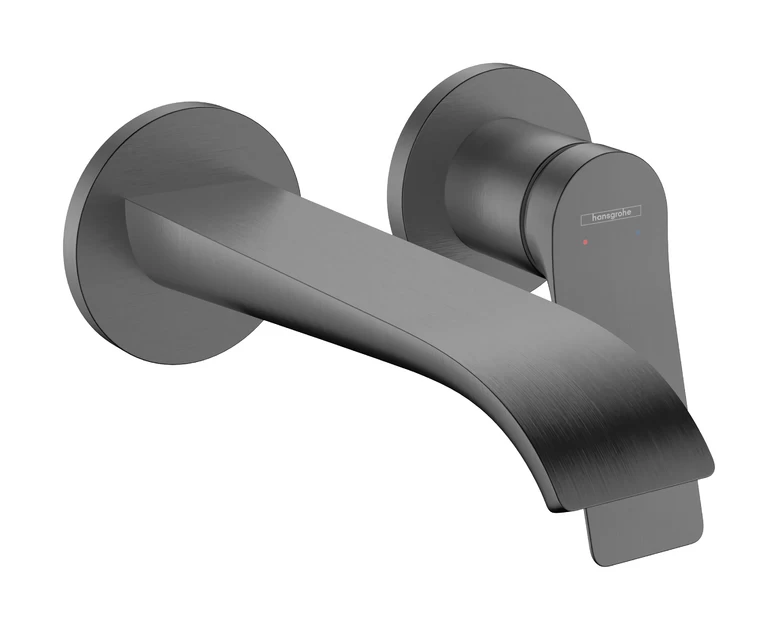 Potinkinis sieninis praustuvo maišytuvas HANSGROHE Vivenis EcoSmart su 19.2 cm snapeliu, šlifuotas juodas chromas, 75050340