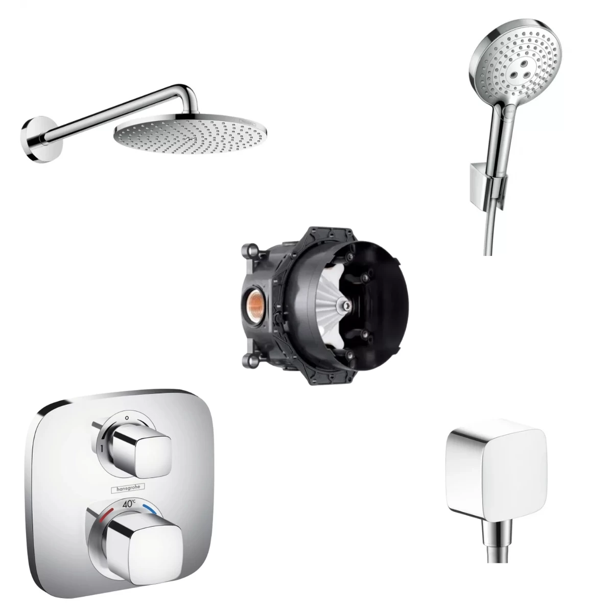 Potinkinis termostatinis dušo komplektas Hansgrohe Ecostat E