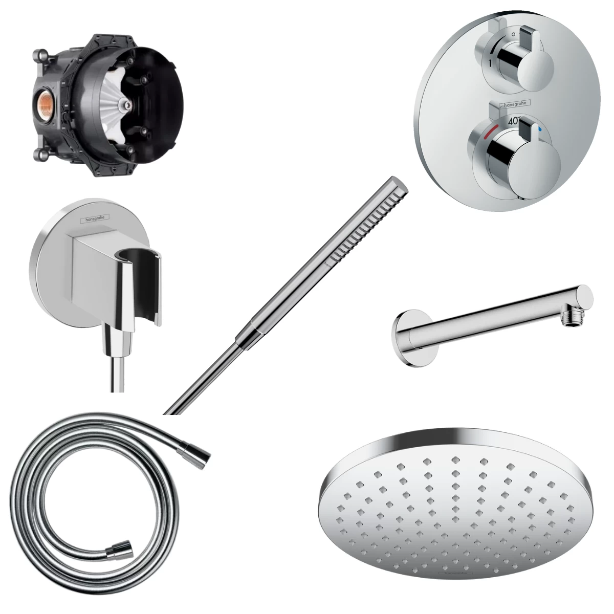 Potinkinis termostatinis dušo komplektas Hansgrohe Pulsify S