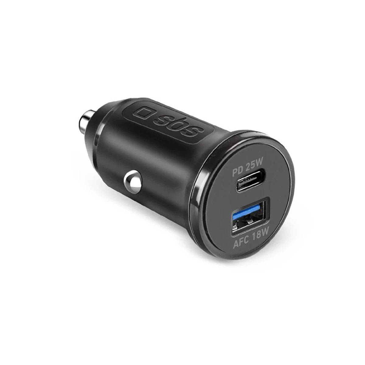 power Delivery Usb-a Usb-c 25w Automobilinis įkroviklis - Juodas