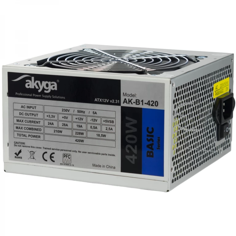 Power supply Akyga AK-B1-420 (420 W; Passive; 120 mm)