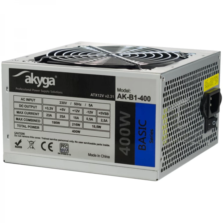 Power supply Akyga Basic AK-B1-400 (400 W; Passive; 120 mm)