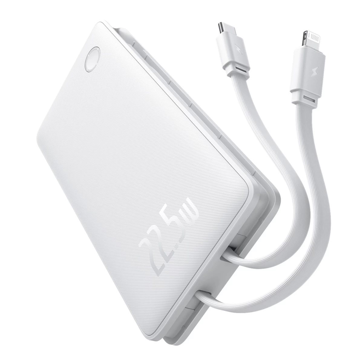 powerbank 10000 Mah 22,5 W airpow Lite Su Integruotu Usb-c iphone Lightning Kabeliu - Baltas
