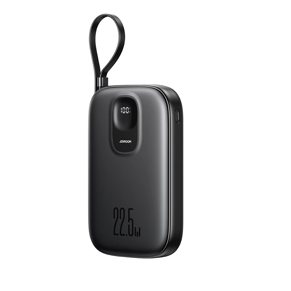 Powerbank 10000 Mah Su Integruotu 22,5 W Usb-c Kabeliu 0,25 Cm - Juodas