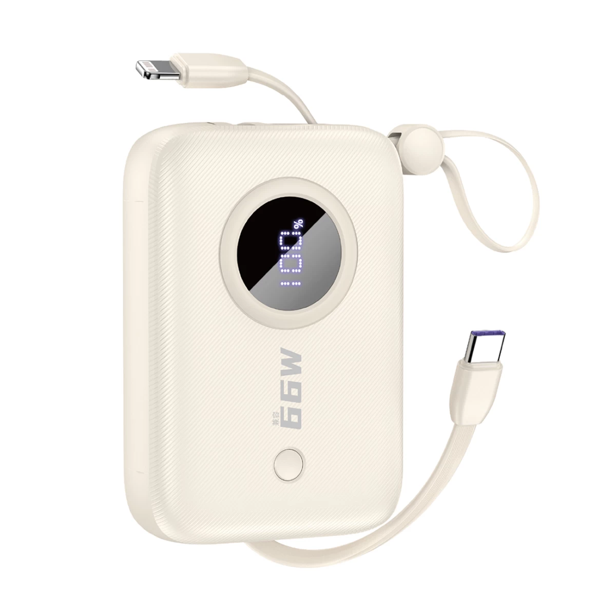 Powerbank 10000 Mah Su Usb-c / iphone Lightning Laidu, Smėlio Spalvos