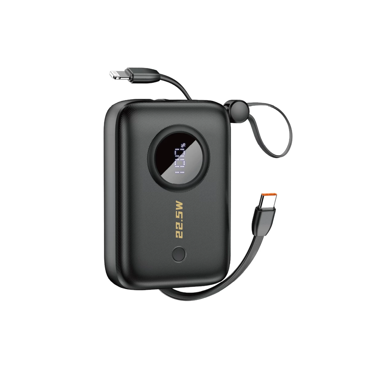 Powerbank 10000 Mah Su Usb-c / Lightning Laidais, Juodos Spalvos