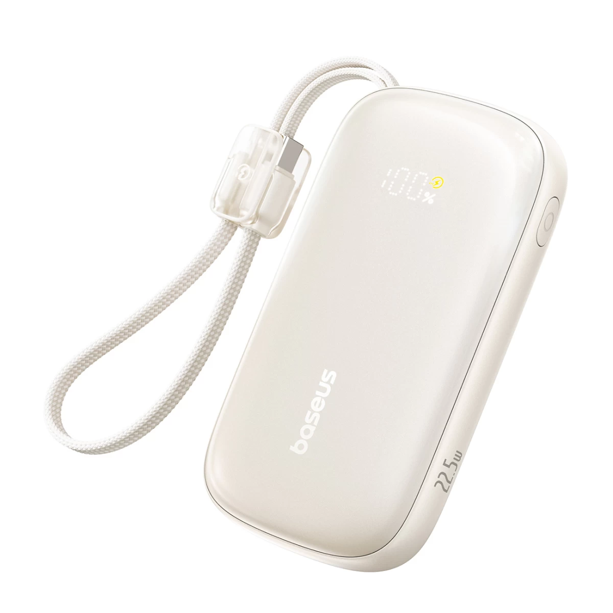 Powerbank 10000mah 22,5w Su Laidu Enerfill Fc21 Qpow 3 Ultra - Smėlio Spalvos