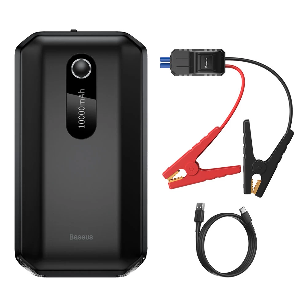 Powerbank 10000mah + Automobilio Starteris Booster 12v 1000a Juodas