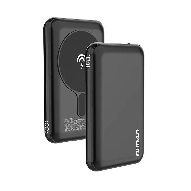 Powerbank 10000mah Tgk1 Su Magsafe 15w Belaidžiu įkrovikliu, Juodas
