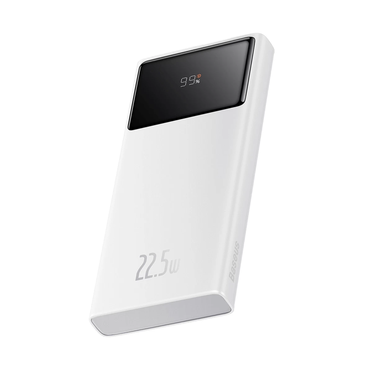 Powerbank 10000mah Usb-a Usb-c Su Ekrano Kabeliu 22,5w - Baltas
