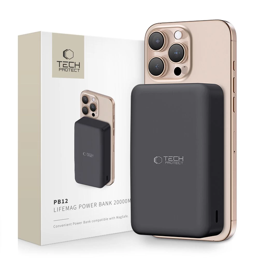 Powerbank 20000 Mah Su Magsafe Usb-c 30 Cm Kabeliu - Juodas