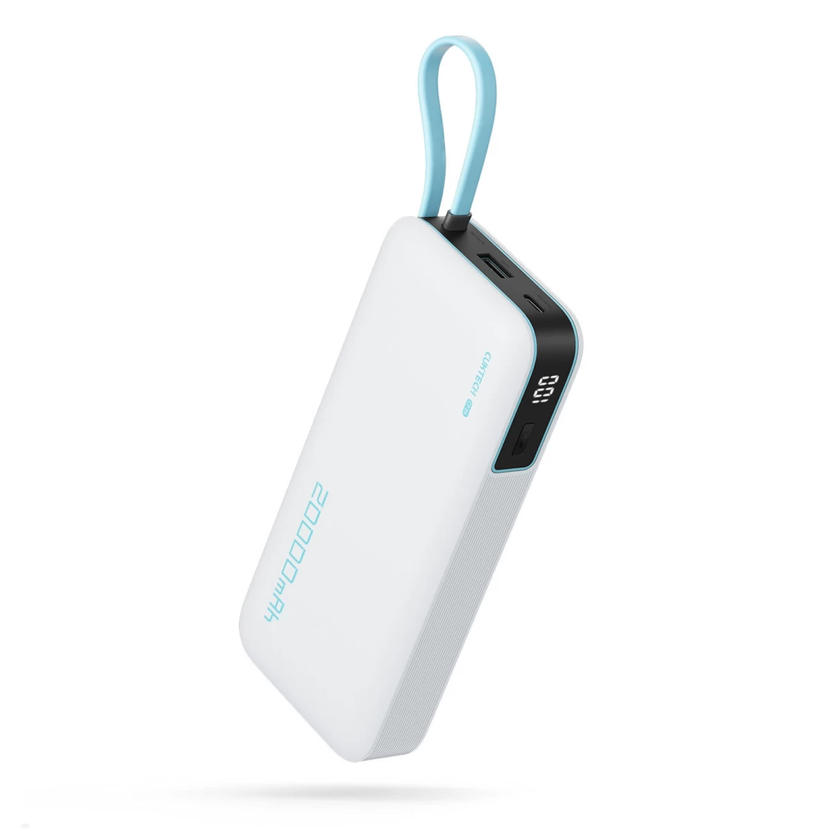 Powerbank 20000 Mah Usb-a Usb-c Su Integruotu 55 W Usb-c Kabeliu - Baltas