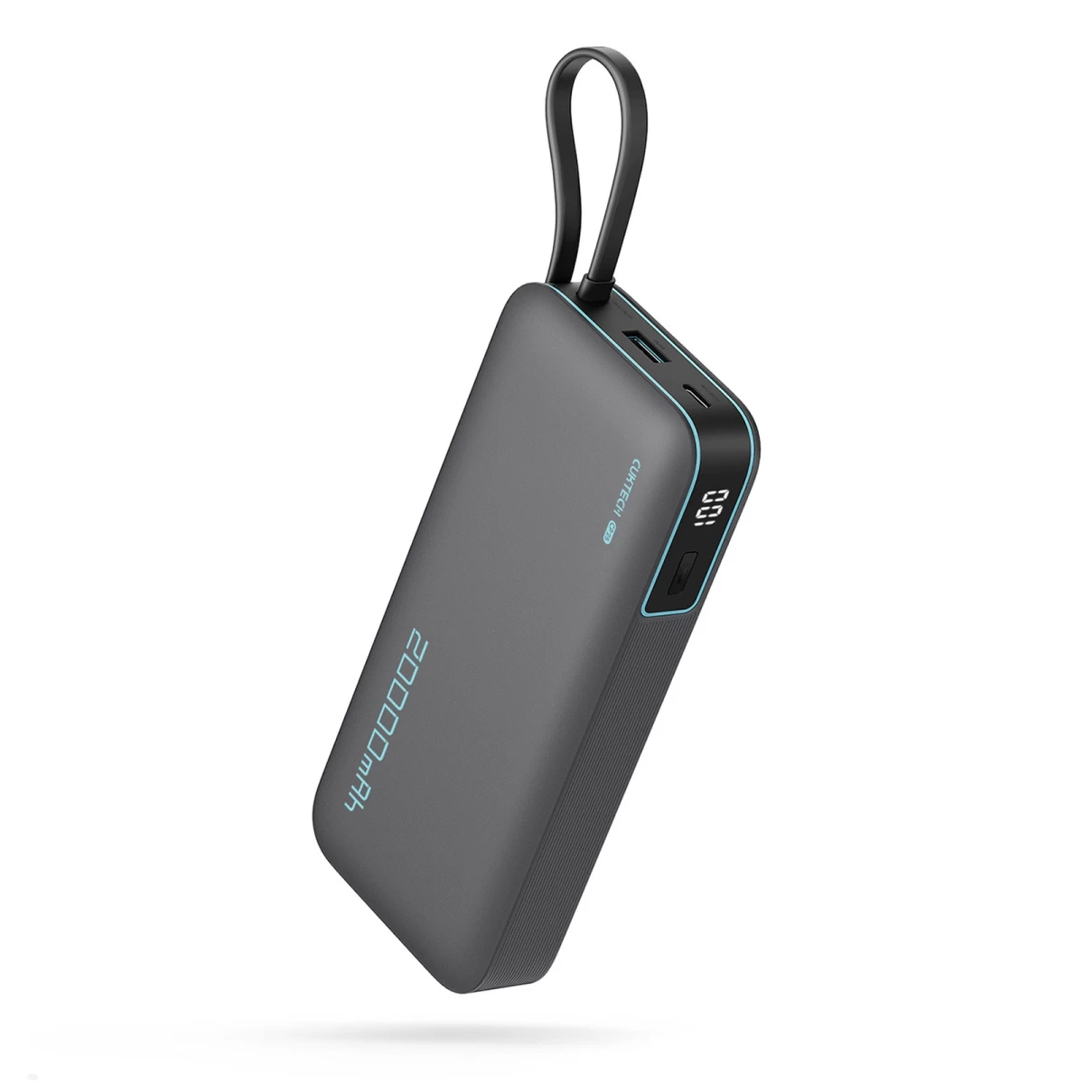 Powerbank 20000 Mah Usb-a Usb-c Su Integruotu 55 W Usb-c Kabeliu - Pilkas