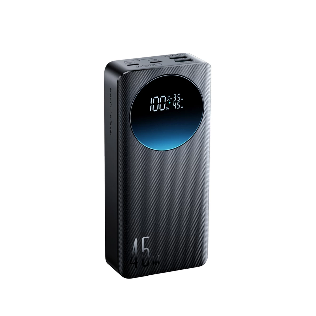 Powerbank 20000 Mah Usb-a Usb-c Su Skaitmeniniu Ekranu 45 W - Juodas