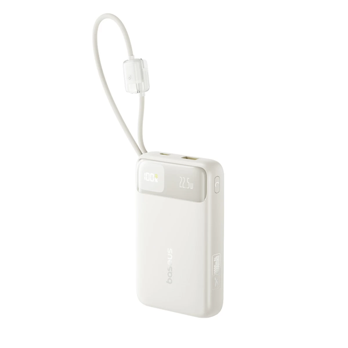 Powerbank 20000mah 22,5w Enerfill Fc11 Su Ekranu Ir Integruotais Laidais - Smėlio Spalvos