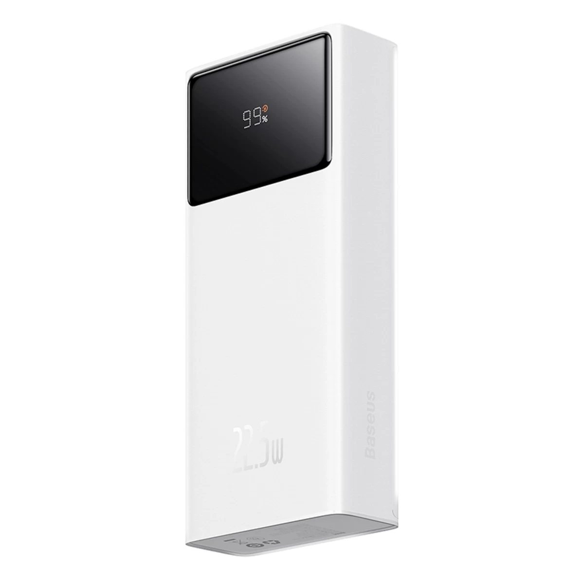 Powerbank 20000mah Usb-a Usb-c Su Ekrano Kabeliu 22,5w - Baltas
