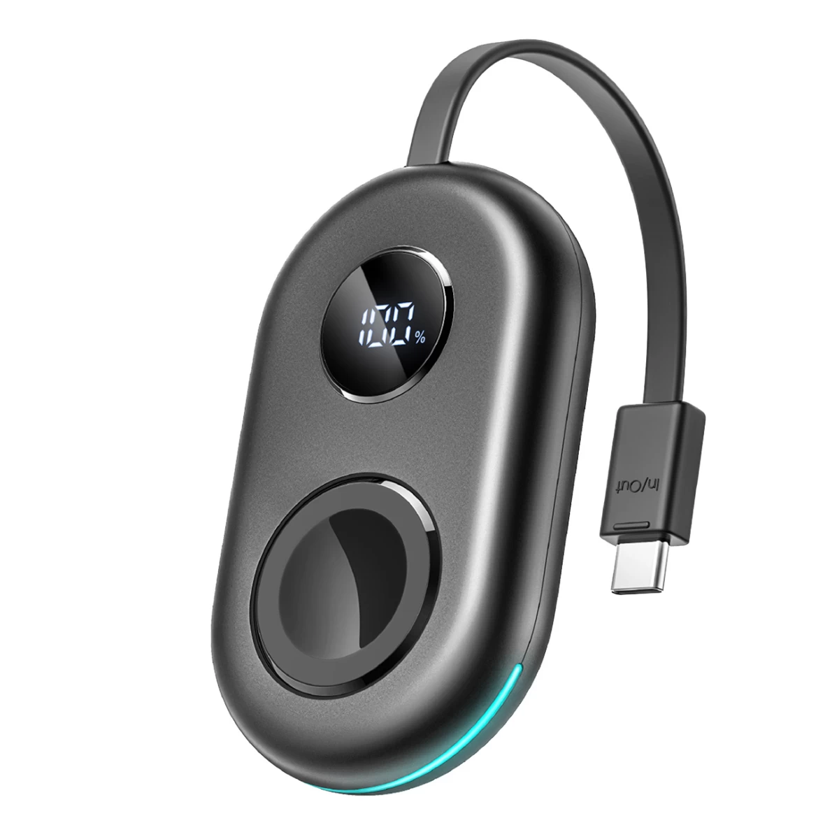 powerbank 2500 Mah Su apple Watch 3 W įkrovikliu Ir Usb-c Kabeliu - Juodas