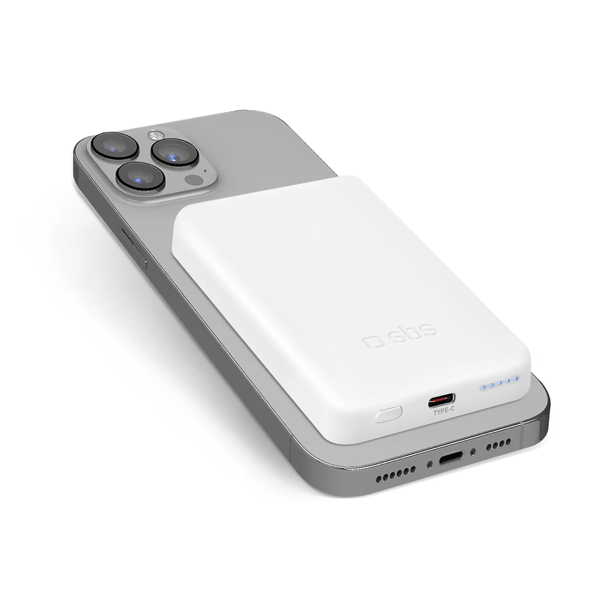 Powerbank 5000 Mah Usb-c Su Magsafe Suderinamas - Baltas