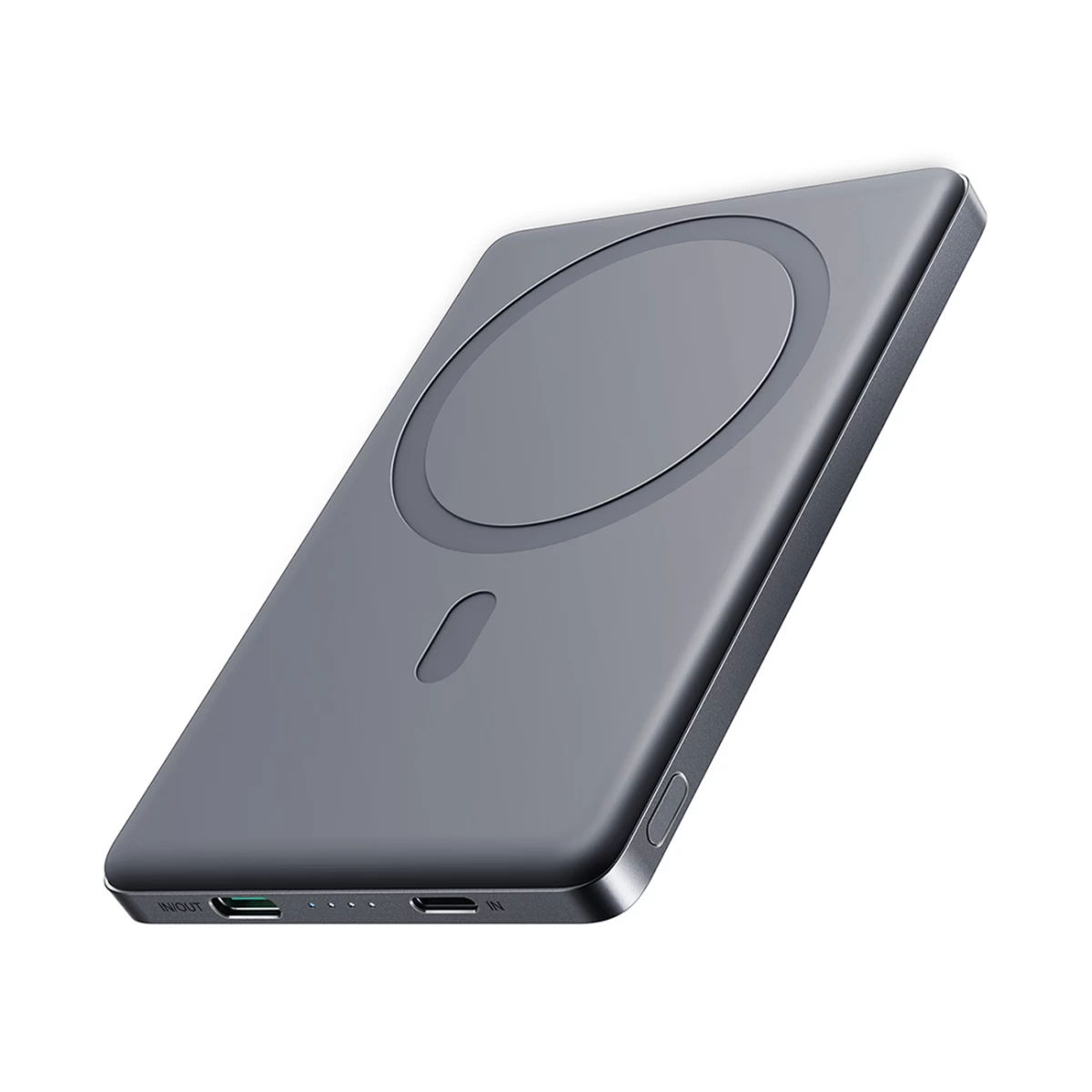 Powerbank 5000mah Usb-c 20w Pd Ir 15w Indukcinis įkrovimas - Pilkas