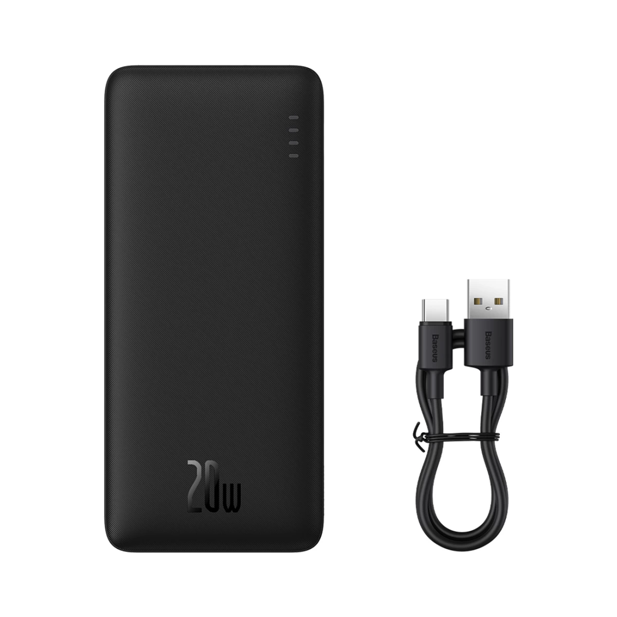 powerbank Airpow 20w 10000mah Su Usb-a - Usb-c 30 Cm Kabeliu - Juodas