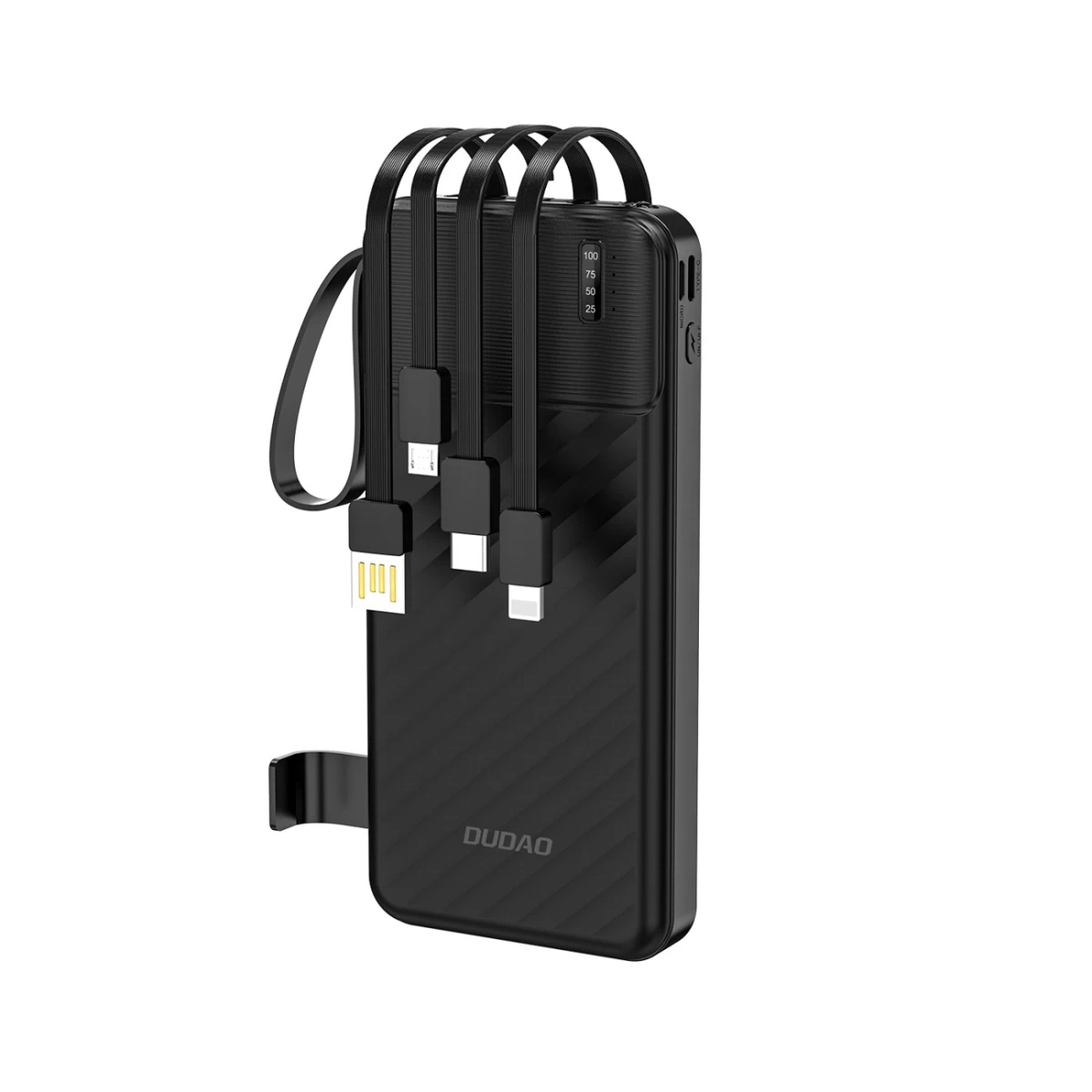 powerbank K11 10000 Mah Su Integruotais Laidais - Juodas