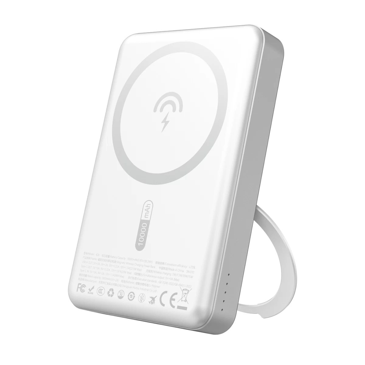 powerbank K28 10000 Mah Su magsafe Metaliniu Dėklu Ir Pd Laikikliu 22,5 W - Sidabrinis
