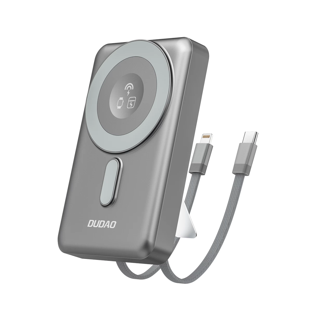 powerbank K29 10000 Mah magsafe Metalinis Dėklas, Laikiklis, Kabeliai Usb-c iphone lightning Pd 20w - Pilka powerbank K29 10000 Mah magsafe Metalinis Dėklas, Laikiklis, Kabeliai Usb-c iphone lightning Pd 20w - Pilka