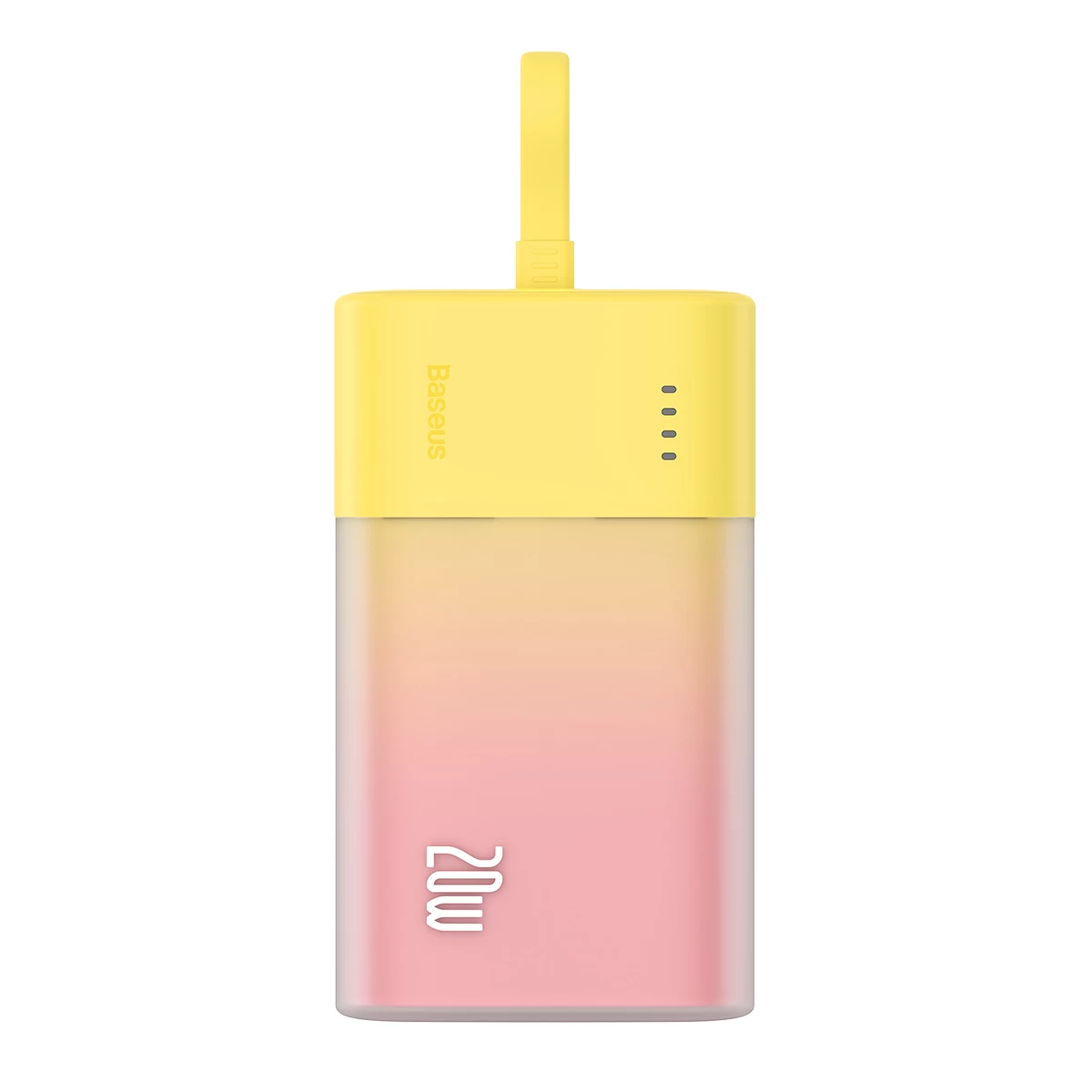 powerbank Popsicle 5200 Mah 20w Su lightning Laidu 60w/20v/3a/30cm - Geltonas/rožinis