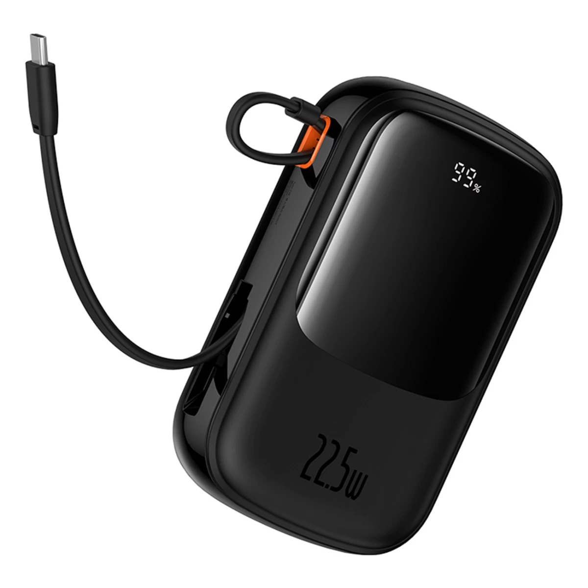 powerbank Qpow Pro+ 20000 Mah Su Usb-c Kabeliu Ir Ekranu - Juodas