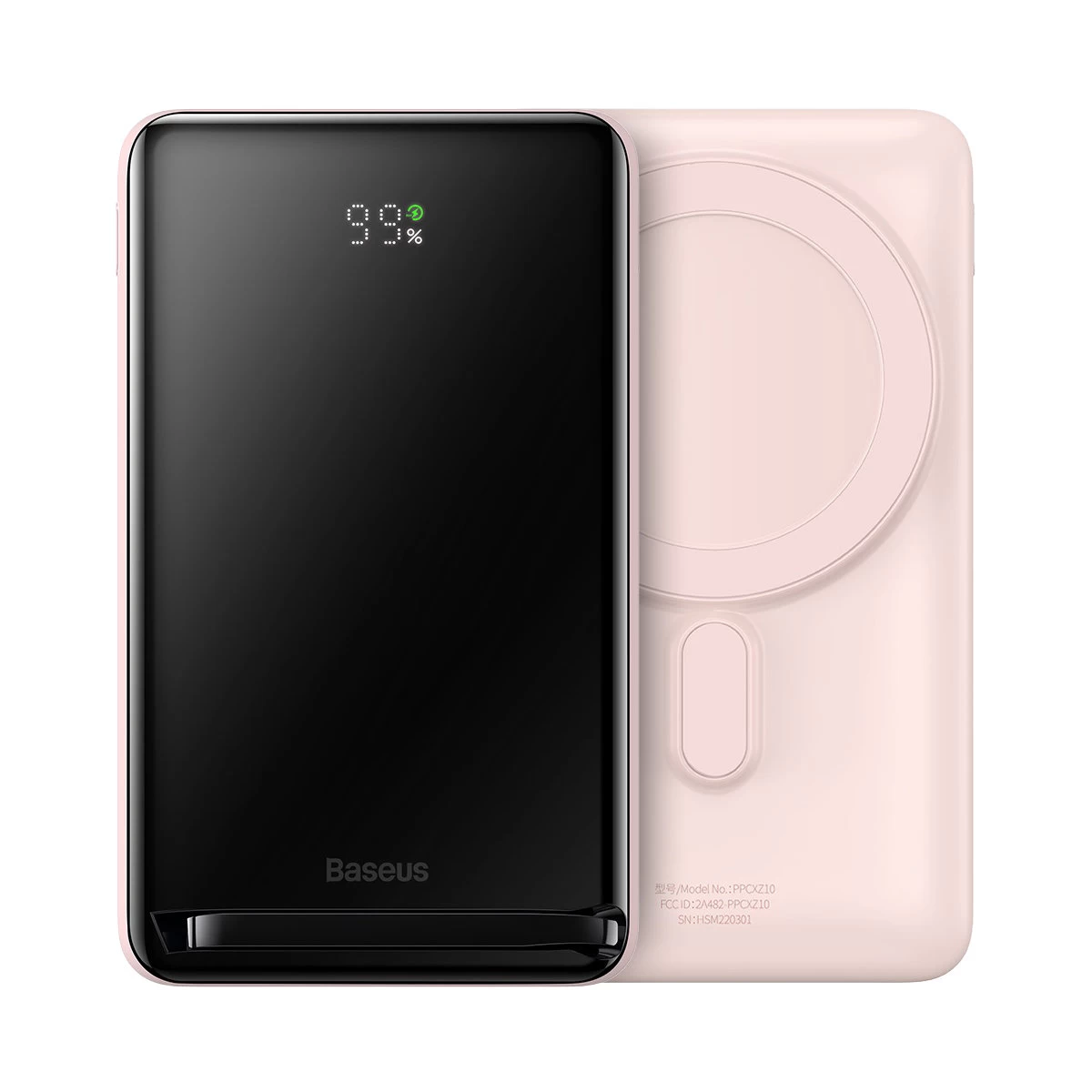 Powerbank Su Belaidžiu įkrovimu Magsafe 10000mah 20w Usb-c Kabelis 0,5 M Rožinės Spalvos
