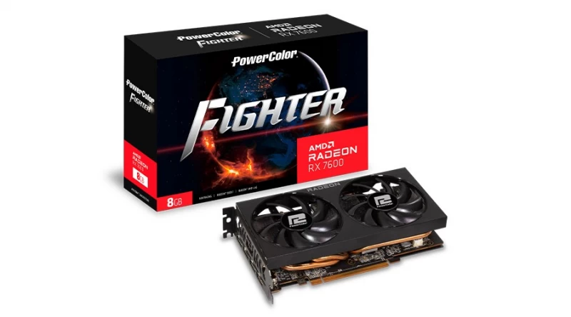 Powercolor Radeon Rx 7600 Fighter 8gb Gddr6 Vaizdo Plokštė (1a1-g00396100g)