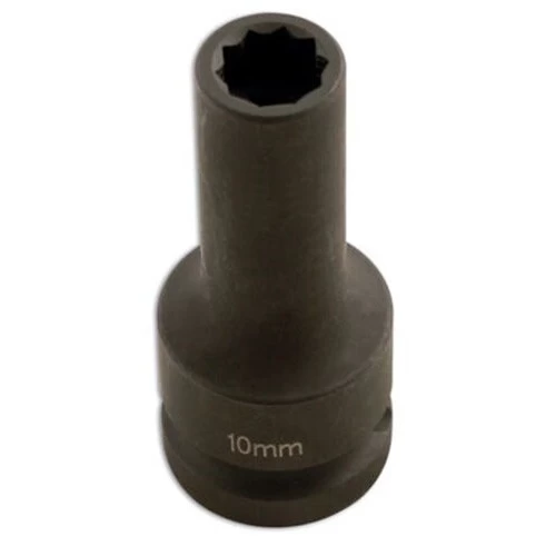 Prailginta smūginė galvutė 1/2 10mm (10-kamp.) išardomiems ratlankiams